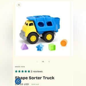 Green Toys shape sorter dump truck